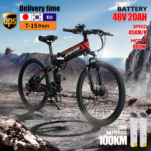 E bike 800w 48v12.8ah lithium battery 26 inch 2021 new folding mountain bike  for adults