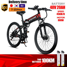 Load image into Gallery viewer, E bike 800w 48v12.8ah lithium battery 26 inch 2021 new folding mountain bike  for adults