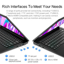 Load image into Gallery viewer, 12.5 Inch N3350 Slim Small Mini Laptop 4G RAM 64G SSD Ultrabook Business Office Notebook Cool Black Netbook Portable PC Computer