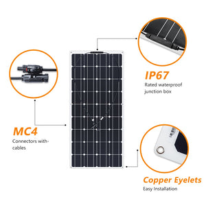 Flexible Solar Panel 600W 300W 18V Solar Energy Generator Power Bank Camping Car Battery Charger System Solar Panel Kit Complete