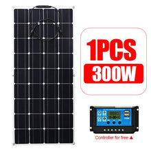 Load image into Gallery viewer, Flexible Solar Panel 600W 300W 18V Solar Energy Generator Power Bank Camping Car Battery Charger System Solar Panel Kit Complete