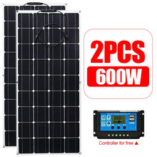 Load image into Gallery viewer, Flexible Solar Panel 600W 300W 18V Solar Energy Generator Power Bank Camping Car Battery Charger System Solar Panel Kit Complete