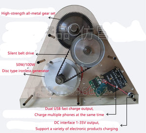 50W 100W Portable Pedal , Hand , Fitness Generator