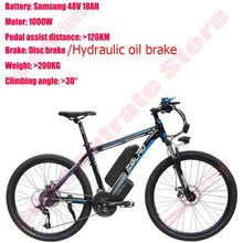 Load image into Gallery viewer, 21-speed 26/29 Inch City Electric Bike Bicycle e Mountainbike Samsung 48v 18ah 1000w Mountain Ebike Electric Bicycle