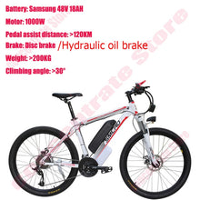 Load image into Gallery viewer, 21-speed 26/29 Inch City Electric Bike Bicycle e Mountainbike Samsung 48v 18ah 1000w Mountain Ebike Electric Bicycle