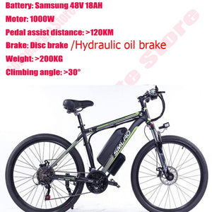 21-speed 26/29 Inch City Electric Bike Bicycle e Mountainbike Samsung 48v 18ah 1000w Mountain Ebike Electric Bicycle