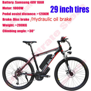 21-speed 26/29 Inch City Electric Bike Bicycle e Mountainbike Samsung 48v 18ah 1000w Mountain Ebike Electric Bicycle