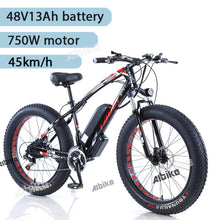 Load image into Gallery viewer, 26-inch Electric Bike 45km/h Powerful Commuter Bicycle 48V 13Ah Battery 750W Brushless Motor Double Disc Brake Fat Tire Ebike