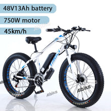 Load image into Gallery viewer, 26-inch Electric Bike 45km/h Powerful Commuter Bicycle 48V 13Ah Battery 750W Brushless Motor Double Disc Brake Fat Tire Ebike