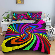 Load image into Gallery viewer, Psychedelic Swirl Duvet Comforter Cover Abstract Artwork Bedding Set Luxury