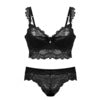 Fashion transparent sexy bra set plus size Women gauze embroidery ultra-thin underwear set lace brassiere and hollow out Panties