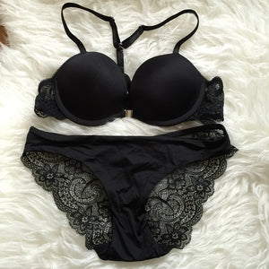 new 2015 brand Bra and Panty Set Y-line Underwear lady's push up front button bras wholesale brassiere,sexy bra set plus size