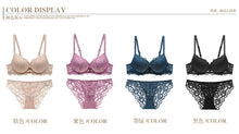 Load image into Gallery viewer, top brand bra briefs set floral new arrival purple blue bra and panties push up women&#39;s underwear sexy lace bra set big sizes