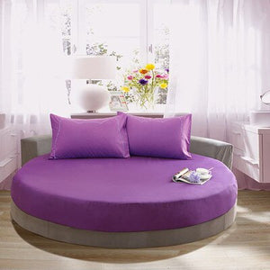 3 Pcs Solid Color Cotton Round Fitted Sheet Set Round Bed Sheet Bedding Set Customizable Mattress Diameter 200cm 220cm