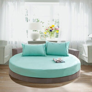 3 Pcs Solid Color Cotton Round Fitted Sheet Set Round Bed Sheet Bedding Set Customizable Mattress Diameter 200cm 220cm