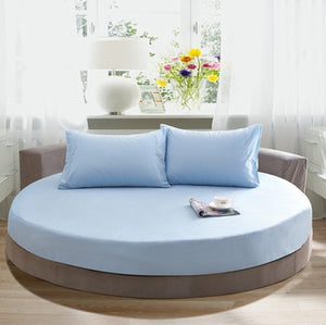 3 Pcs Solid Color Cotton Round Fitted Sheet Set Round Bed Sheet Bedding Set Customizable Mattress Diameter 200cm 220cm