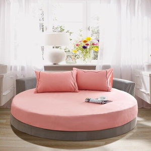 3 Pcs Solid Color Cotton Round Fitted Sheet Set Round Bed Sheet Bedding Set Customizable Mattress Diameter 200cm 220cm