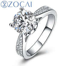 Load image into Gallery viewer, ZOCAI ring For Love Real 1.0 CT GIA Certified F-G/VS2 Round Cut Diamond Engagement Women Ring 18K White Gold (AU750) W03404
