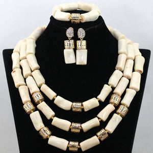 Handmade Green Coral Beads African Wedding Statement Necklace Set  Nigerian Gold Dubai Bridal Jewelry Set