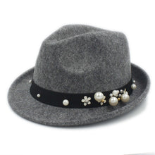 Load image into Gallery viewer, Winter 100% Wool Women Men Fedora Hat Derby Cloche Top Cap