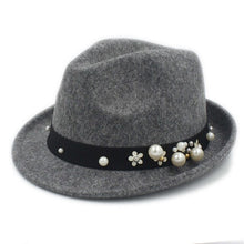 Load image into Gallery viewer, Winter 100% Wool Women Men Fedora Hat Derby Cloche Top Cap