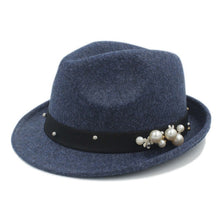 Load image into Gallery viewer, Winter 100% Wool Women Men Fedora Hat Derby Cloche Top Cap
