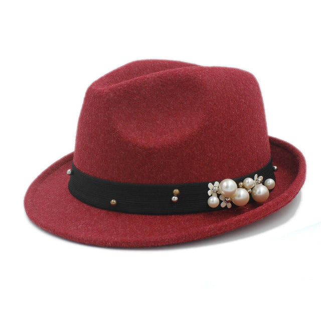 Winter 100% Wool Women Men Fedora Hat Derby Cloche Top Cap