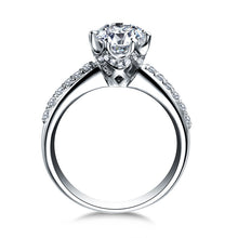 Load image into Gallery viewer, ZOCAI Real Natural 1.0 CT Certified D-E/VVS Round Cut Diamond Wedding Women Ring 18K White Gold (AU750) W04672