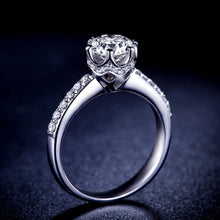 Load image into Gallery viewer, ZOCAI Real Natural 1.0 CT Certified D-E/VVS Round Cut Diamond Wedding Women Ring 18K White Gold (AU750) W04672