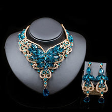 Load image into Gallery viewer, Fashion Crystal Statement Necklace Earings For Women Nigerian Wedding African Beads Jewelry kolye vintage Jewelry Set