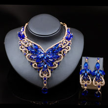 Load image into Gallery viewer, Fashion Crystal Statement Necklace Earings For Women Nigerian Wedding African Beads Jewelry kolye vintage Jewelry Set
