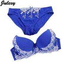 Load image into Gallery viewer, Julexy Brand Embroidery BCD Women Bra Set France Large Size Bra Brief Sets Cotton Sexy Push Up Lace Underwear Big Panty Set