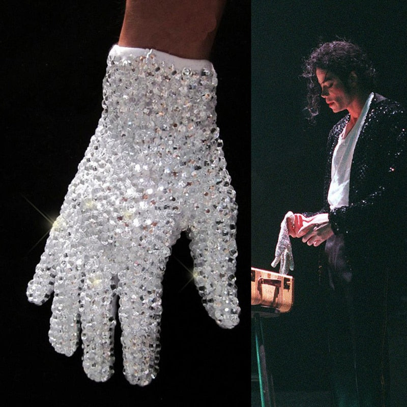 MJ Michael Jackson ultimate collection crystal glove handmade100% Single Side