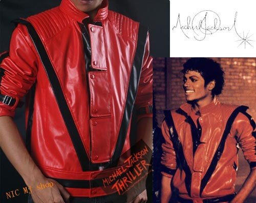 Rare MJ Michael Jackson Thriller MTV limited Edition Red England Retro Leather Jacket collection Outwear Any Size