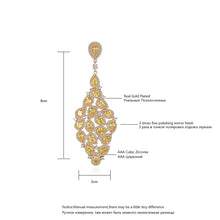 Load image into Gallery viewer, Indian Design Champagne Gold-Color Yellow Teardrop Large Drop Earrings for Women Fashion Wedding Jewelry