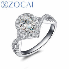 Load image into Gallery viewer, ZOCAI Brand design wedding and engagement ring real GIA certificated 1.0 CT with side stone 0.45 CT 18K gold(AU750)