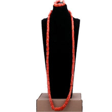 Load image into Gallery viewer, Dudo Jewelry African Men Coral Beads Jewelry Sets For Nigerian Weddings Genuine Coral Necklace Set Bracelet 2 Pics Free Ship