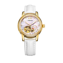 Load image into Gallery viewer, Mige 2018 New Real Mechanical Ladies Watch Fashion White Red Leather Female Clock Waterproof Skeleton Automatic Woman Watches