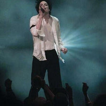 Load image into Gallery viewer, M J Memory of Michael Jackson Classic Black and White Arm brace US Star Show Shirt