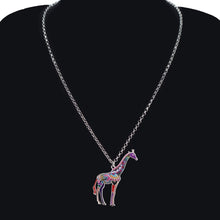 Load image into Gallery viewer, Enamel Alloy Floral African Jungle Giraffe Earrings Necklace Jewelry Sets For Women Girls Teens Gift Wild Animal Charms