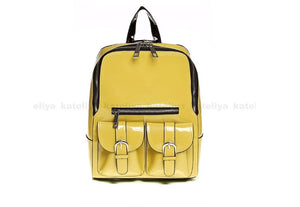 Casual outdoor patent leather backpack large capacity waterproof school bag