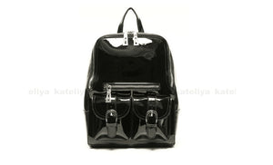 Casual outdoor patent leather backpack large capacity waterproof school bag