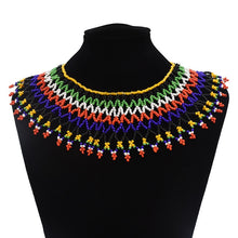 Load image into Gallery viewer, Ethnic Bohemian Bead Tassel Necklace Earring Set for Women