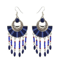 Load image into Gallery viewer, Ethnic Bohemian Bead Tassel Necklace Earring Set for Women
