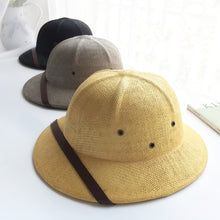 Load image into Gallery viewer, Novelty Toquilla Straw Helmet Pith Sun Hats for Men Vietnam War Army Hat Dad Boater Bucket Hats Safari Jungle Miners Cap  B-8268