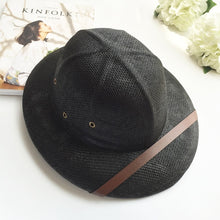 Load image into Gallery viewer, Novelty Toquilla Straw Helmet Pith Sun Hats for Men Vietnam War Army Hat Dad Boater Bucket Hats Safari Jungle Miners Cap  B-8268