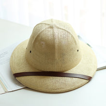 Load image into Gallery viewer, Novelty Toquilla Straw Helmet Pith Sun Hats for Men Vietnam War Army Hat Dad Boater Bucket Hats Safari Jungle Miners Cap  B-8268