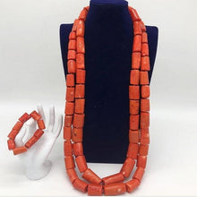 Load image into Gallery viewer, Jewelry Set Coral Men One Layer 100% Original Coral Beads Jewelry Set African Nigerian Necklace Set