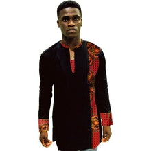 Load image into Gallery viewer, African Print Shirt Mens Dashiki Shirts Ankara Top Black &amp; Multi Coloured African Mens Clothing Africa Designed Men&#39;s Outfit