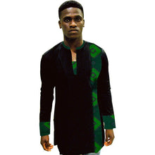 Load image into Gallery viewer, African Print Shirt Mens Dashiki Shirts Ankara Top Black &amp; Multi Coloured African Mens Clothing Africa Designed Men&#39;s Outfit